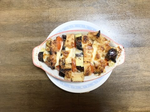 なすレシピ なすとトマトの味噌マヨチーズ焼き